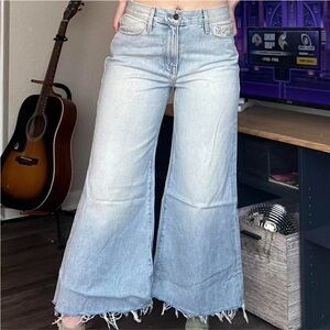 Frame Denim mid-rise light wash jeans